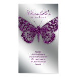 Beauty Business Card Salon Butterfly Purple Silver