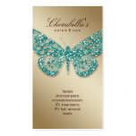Beauty Business Card Salon Butterfly Teal Gold