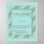 Beauty Diploma Certificate of Achievement Blue Print