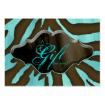 Beauty Gift Cards Certificates Animal Zebra Blue Business Card Template
