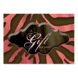 Beauty Gift Cards Certificates Animal Zebra Coral Business Cards