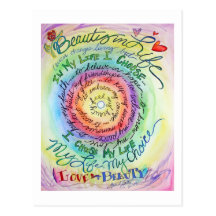 Beauty in Life Rounded Rainbow Postcard