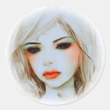 beauty in oil round sticker