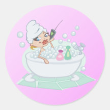 Beauty in the Bath Round Stickers