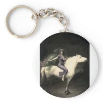 *Beauty on Horseback* Vintage Woman Key Chain
