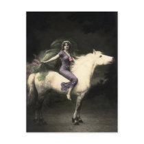 *Beauty on Horseback* Vintage Woman Post Cards