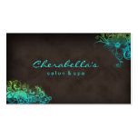 Beauty Salon Floral business card Blue Green Brown