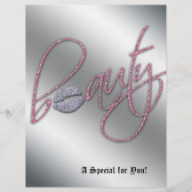 Beauty Salon Flyer Hair Pink Silver Lips