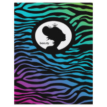 Beauty Salon Flyer Hair Zebra Crown Blue Green Pin
