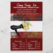 Beauty Salon Hairstylist  Hair Stylist Price List Flyer Design