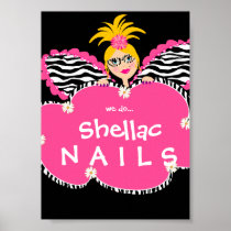Beauty Salon Nails Cute Fairy Fashion Poster Pink