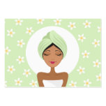 Beauty salon or spa business card with plumeria