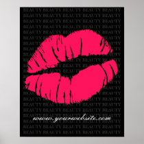 BEAUTY Salon Poster Spa Pretty Pink Lips