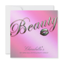 Beauty Salon Sale Promo Invititation Silver Lips P Custom Invites