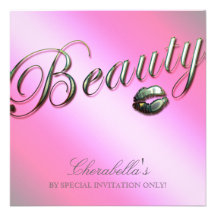 Beauty Salon Sale Promo Invititation Silver Lips P Custom Invites