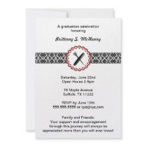 Beauty School Damask Graduation Invitation red