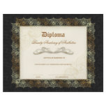 Beauty School Diploma Black Cream Gold Lace Frame flyers