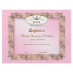 Beauty School Diploma Pink Gold Lace Crown Custom Flyer