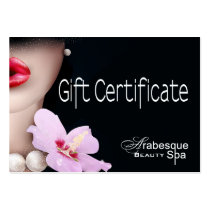 Beauty Spa Arabesque Gift Certificate business cards