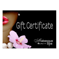 Beauty Spa Arabesque Gift Certificate business cards