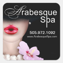 Beauty Spa Arabesque Product Square Stickers