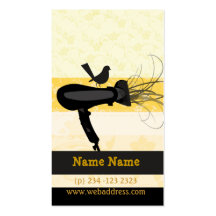 Beauty Spa Beleza Hairdryer and Mockingbird Business Card