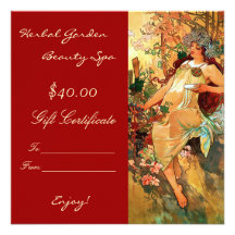 Beauty Spa Gift Certificates Custom Announcements