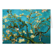 Beaux-arts se développants de l'arbre d'amande de  carte de vœux