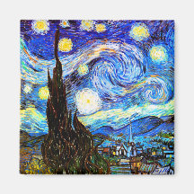 Beaux-arts vintages étoilés de la nuit de Van Gogh Aimants Pour Réfrigérateur