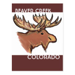 Beaver Creek Colorado brown moose postcard