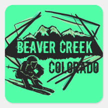 Beaver Creek Colorado sea green ski stickers