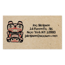 beaver ink wood block stamped business cards