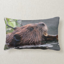 beaver throw pillow