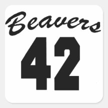 Beavers #42 square sticker