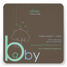 Bébé "a" dans l'invitation mignonne bleue de baby 