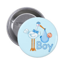 Bébé avec la cigogne badge