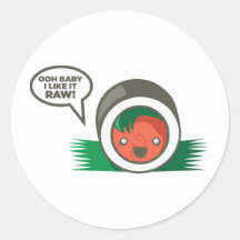 Bébé de sushi de Kawaii oh ! je l'aime cru Adhésifs Ronds