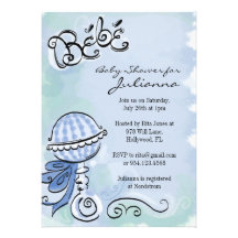 Bebe - French Inspired baby shower invitation