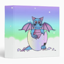 Bébé mignon de dragon en oeuf criqué - bleu/pourpr