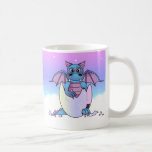 Bébé mignon de dragon en oeuf criqué - bleu/pourpr mugs à café