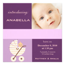 Bébé nouvellement né invitations personnalisées