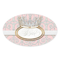 Bébé Princess Crown, Girl Baby Shower Sticker Seal