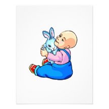 bébé tenant le lapin sitting.png invitation personnalisée