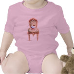 Bébé victorien de chaise de petit gâteau rose t-shirts
