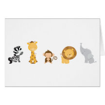 Bébés de jungle cartes de vœux