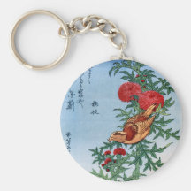 Bec croisé sur un chardon, Hokusai Porte-clefs