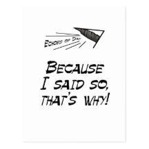 Because I said so Post Card