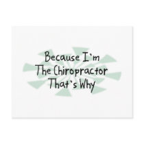 Because I'm the Chiropractor Post Card