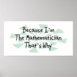 Because I'm the Mathematician Posters