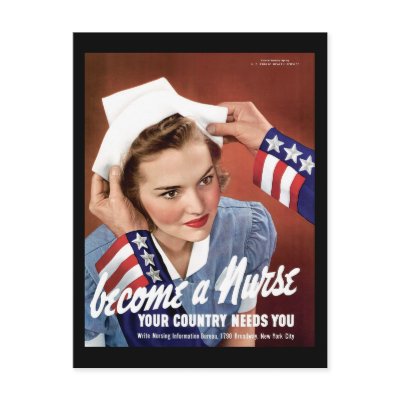Become A Nurse Your Country Needs You Postcard by Vintage_Mall